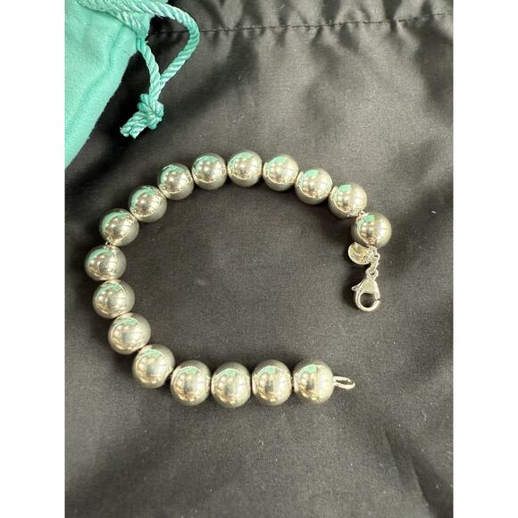 Tiffany & Co. Beaded Bracelet 925 Sterling Silver w Pouch & Box, Classic! - Picture 3 of 7